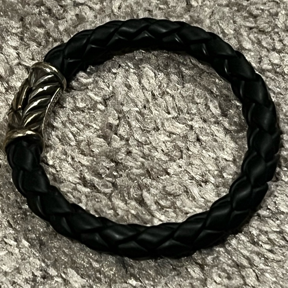 David Yurman-CHEVRON BLACK RUBBER BRACELET